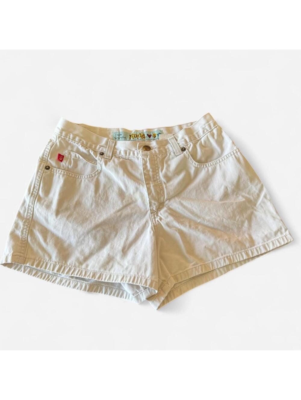 Vintage Y2K Mudd Cream High Rise Mini Shorts, Size 9